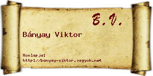 Bányay Viktor névjegykártya